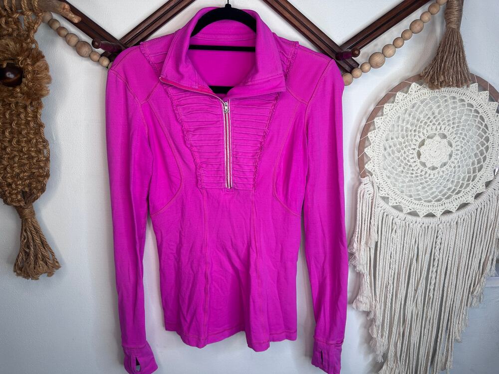 Lululemon Run Your Heart Out Paris Pink Half Zip Jacket